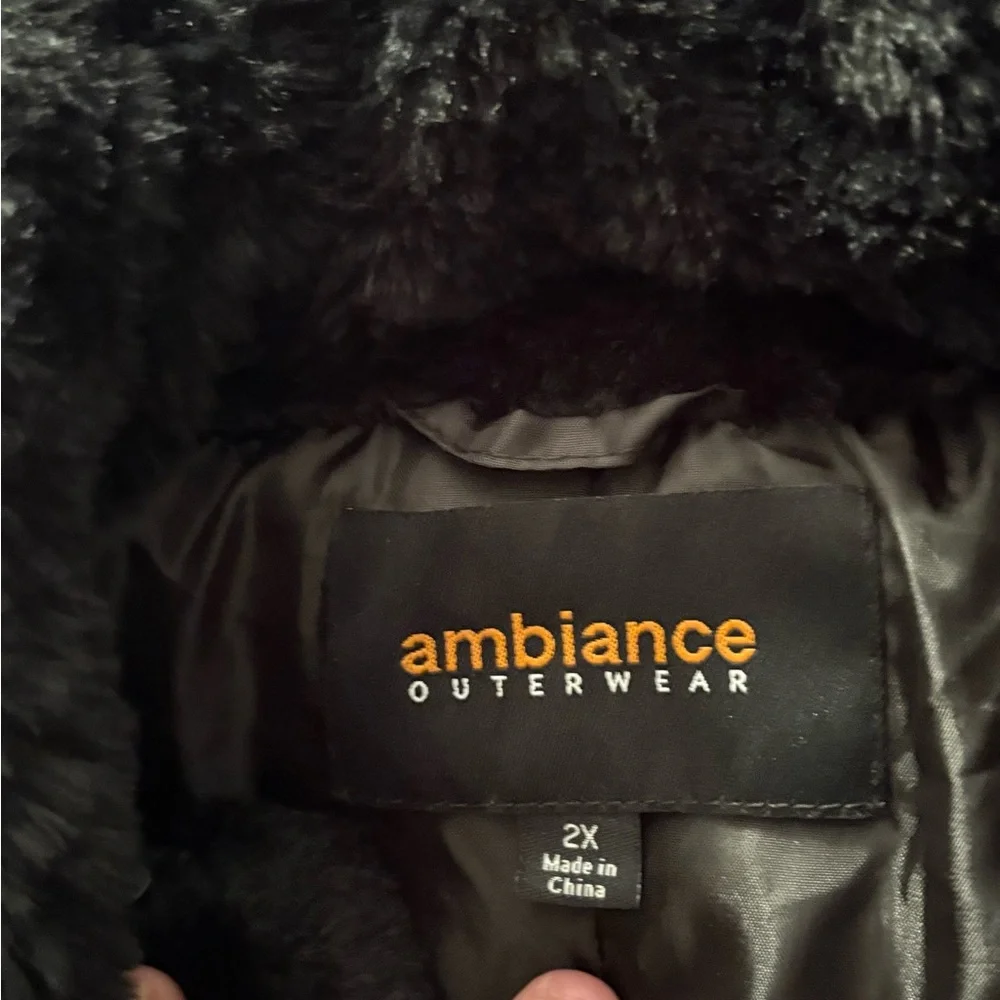 Ambiance Black Faux Fur Jacket - Picture 3 of 6